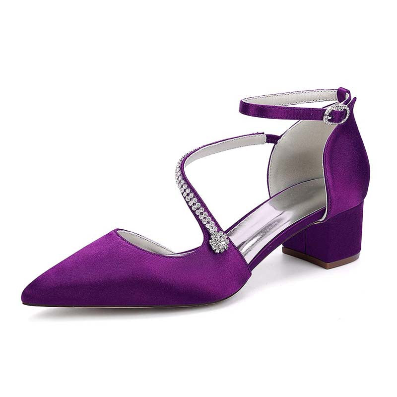 sd-hk Chunky Heel Bridal Heels for Elegant Weddings