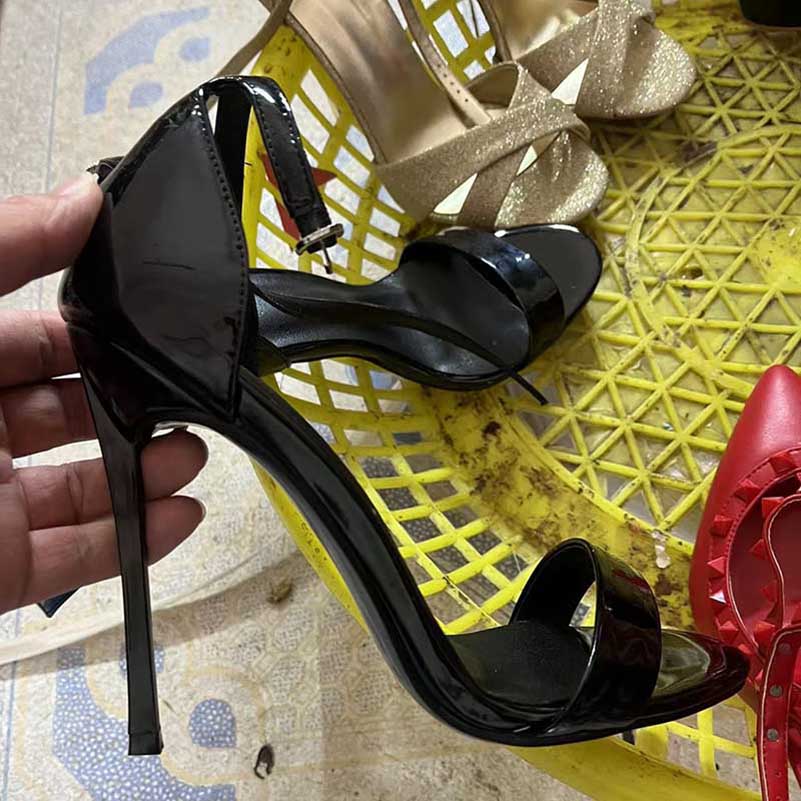 Women's Black High Heels Ankle Straps Pump