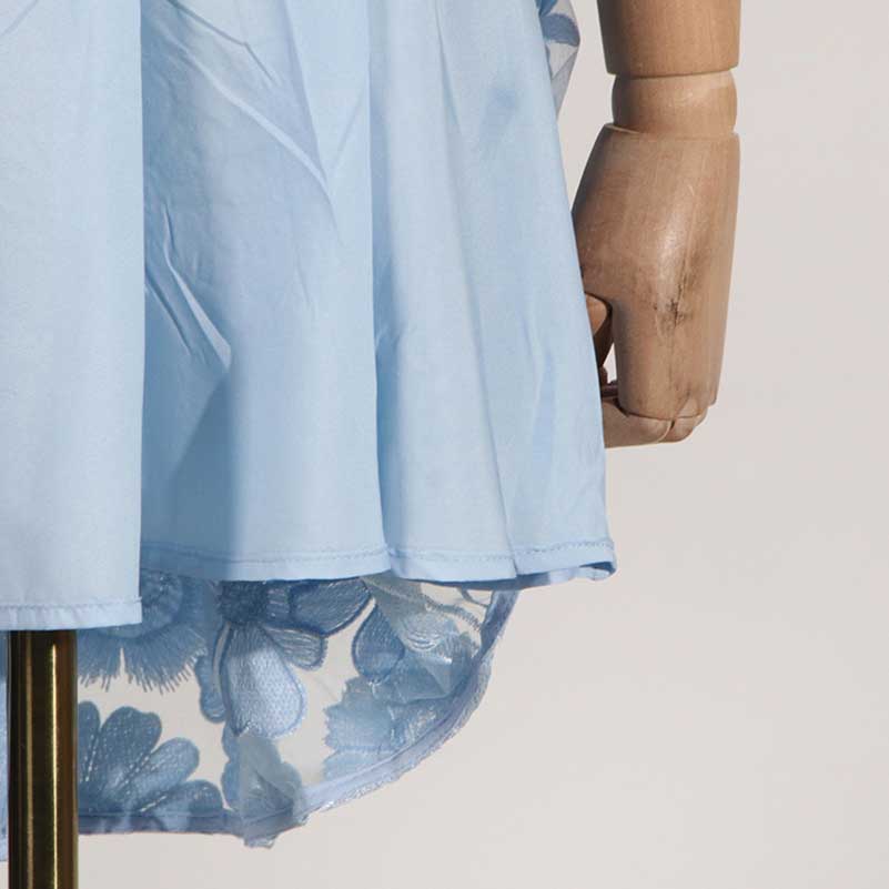 Floral Embroidered Puff Sleeve Mini Dress