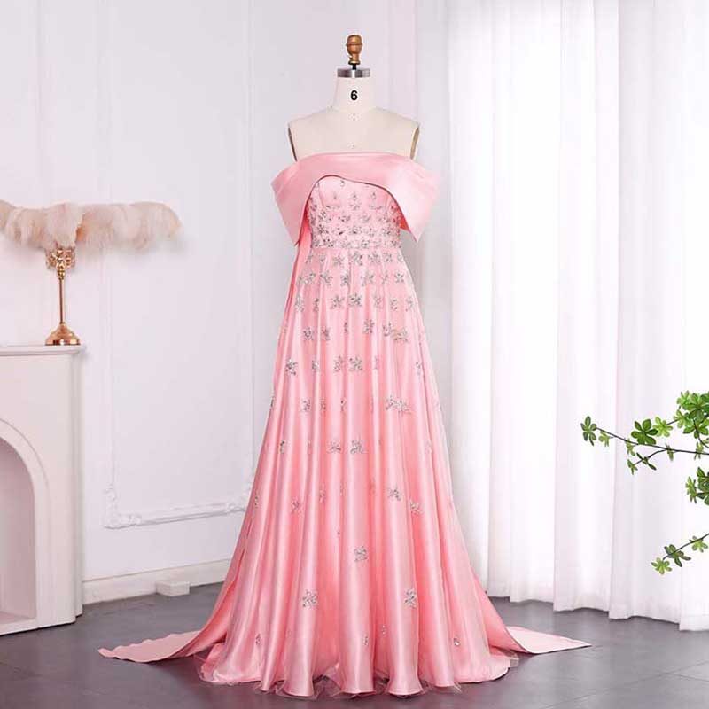 Boat Neck Party Gown for Women's Wedding