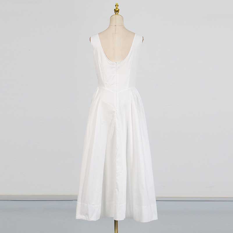 Boat Neck Ruffle Backless Midi Dress