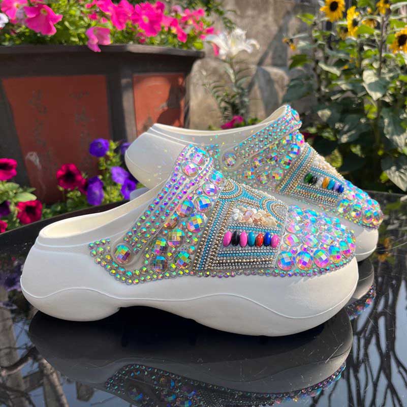 Comfortable Rhinestone Flat Wedding Sneakers Round Toe Wedding Shoes