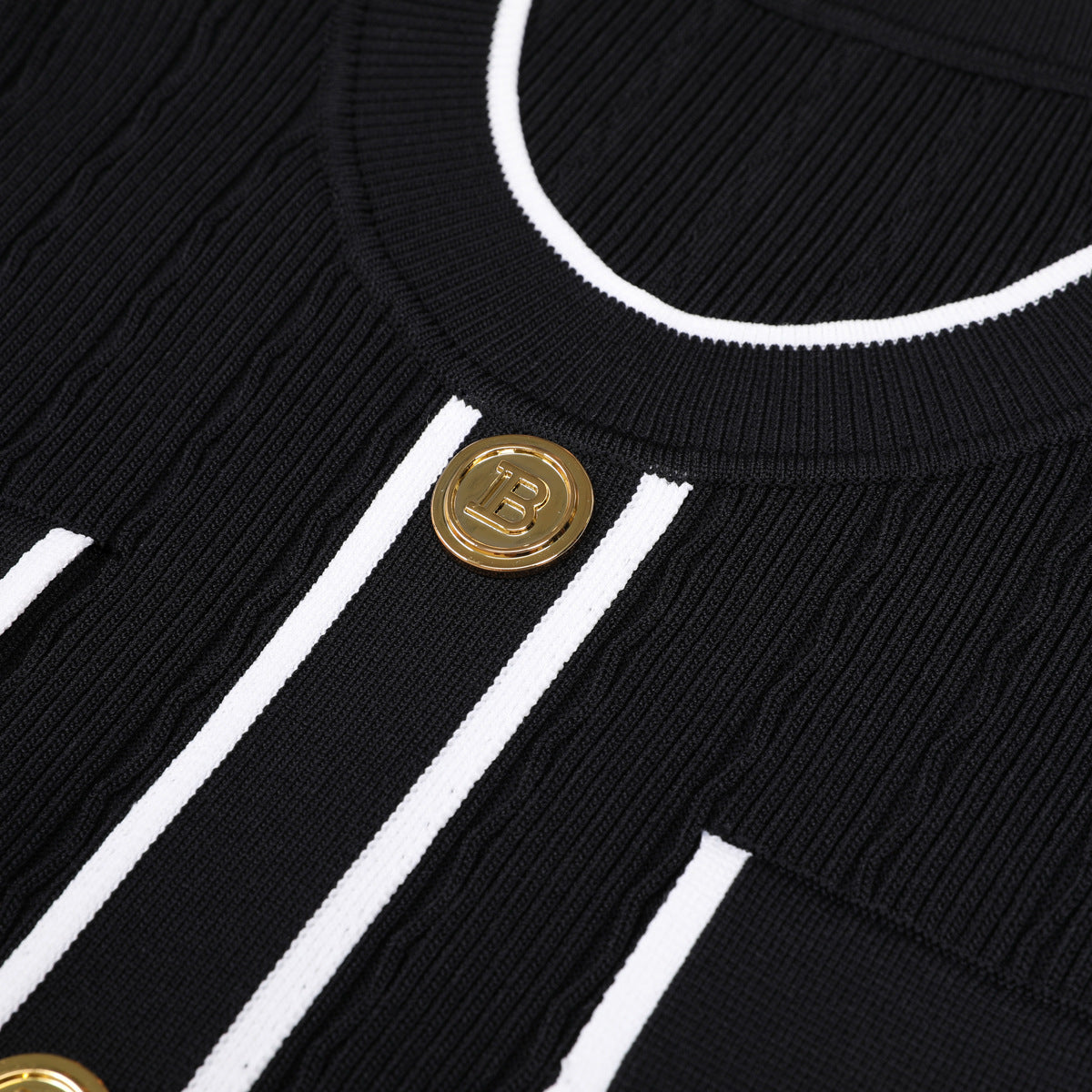 Midi Knitted Dress With Pocket and Buttons