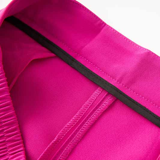 Women Shawl Collar Golden Buttons Blazer + Cropped Pants Trousers Pantsuit Suit Hot Pink