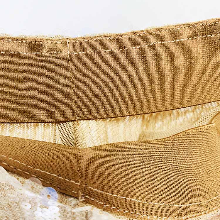 Womens Gold Bling Gold Party Pants Sparkle Sequin Stretch Mesh Flared Pants