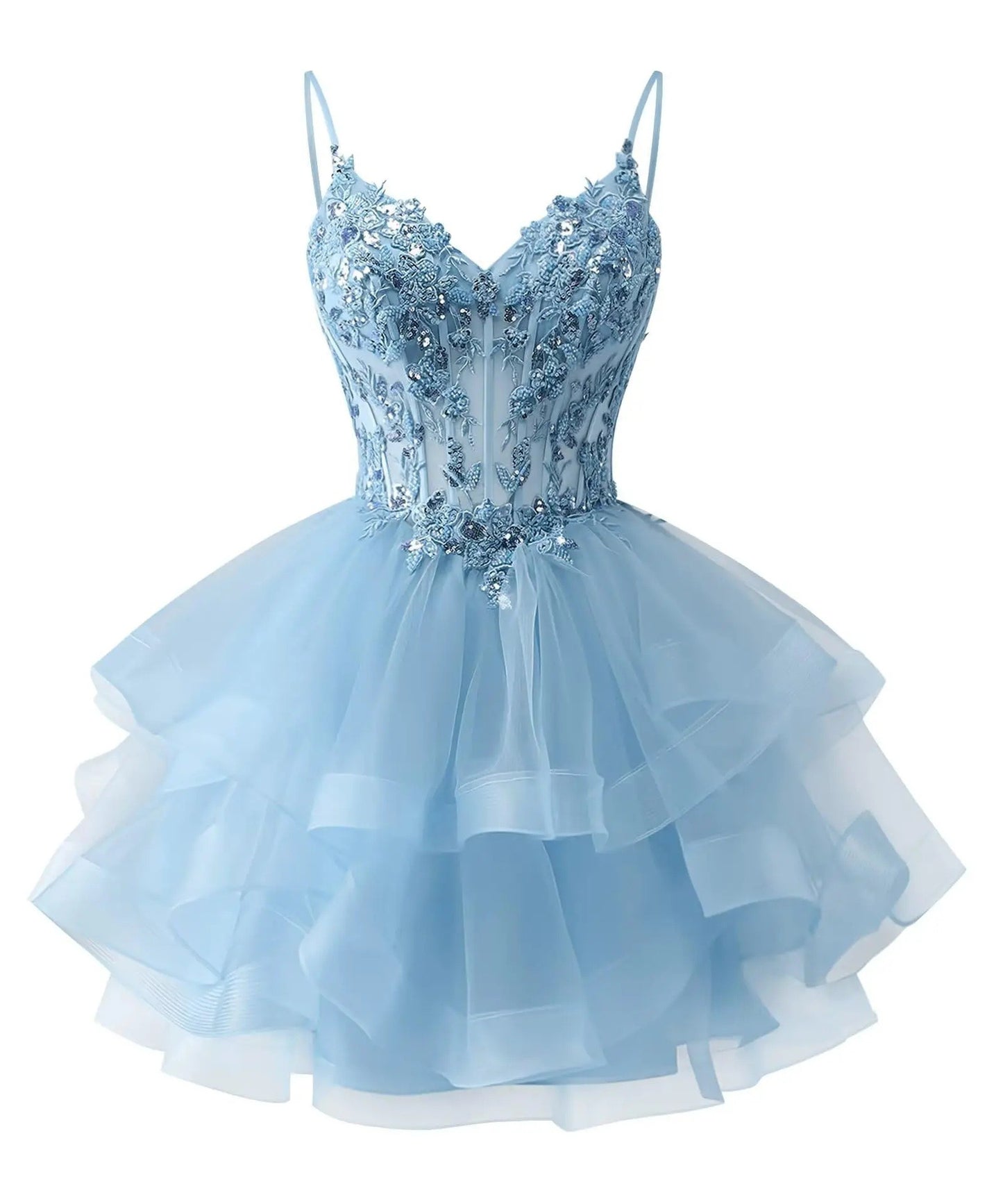 Tulle Homecoming Dress | Vary Color Sequin Embellished Cocktail Party Short Dress