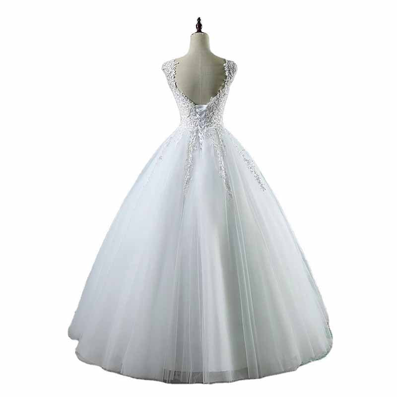 Vintage Custom Sleeveless Tulle Wedding Dresses With Appliques