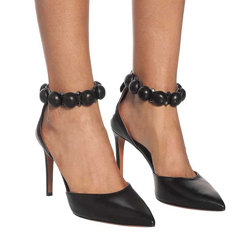 Women Point Toe High Heels Stiletto Studded Pumps