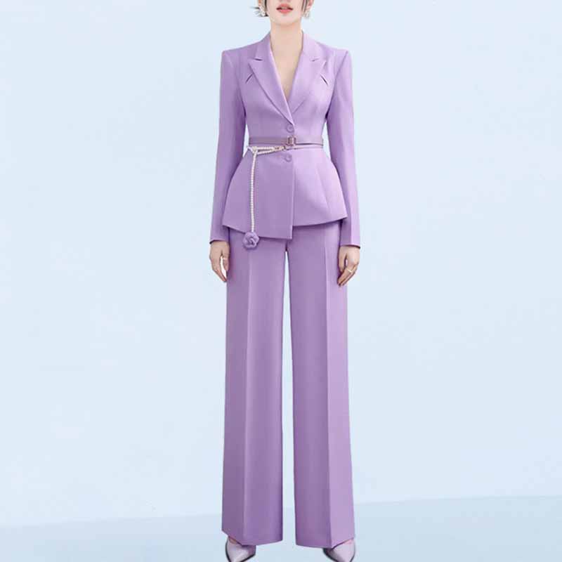 Lavender Three Piece Blazer Pant Set main image 1