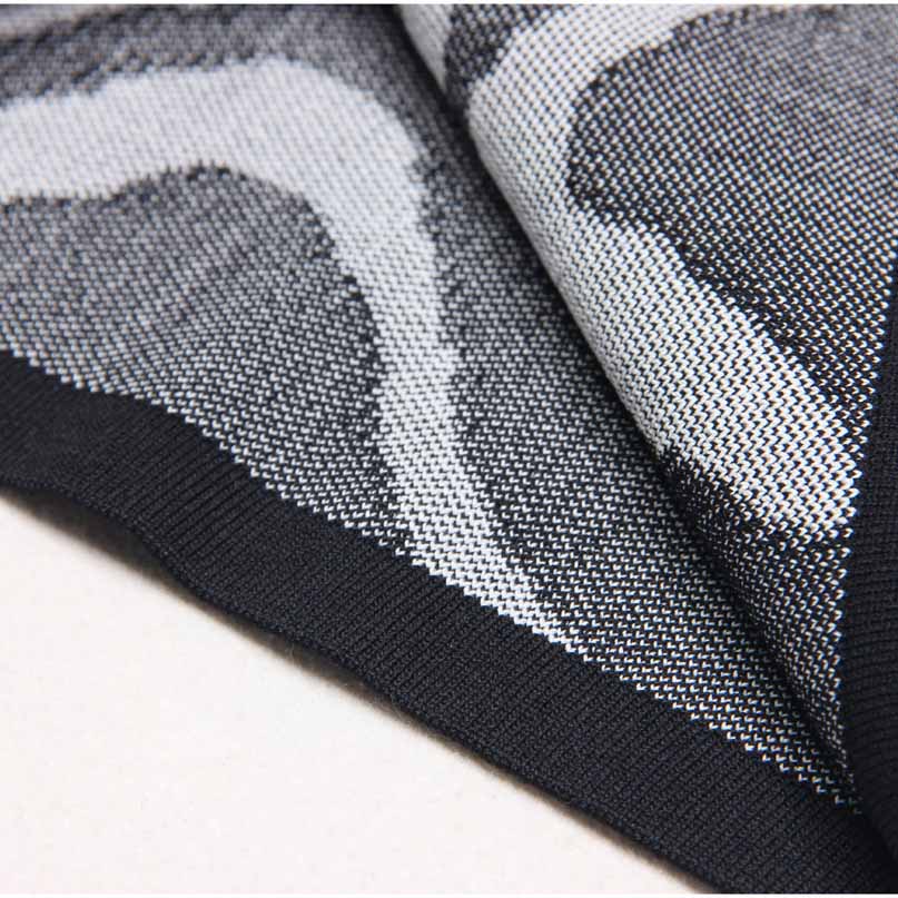 Women's Knitted Zebra-print Embellished Mini Dress