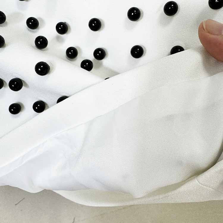 Women's Pearl Beaded Cocktail Skirt Suit White Two-Piece Long Skirt Suit