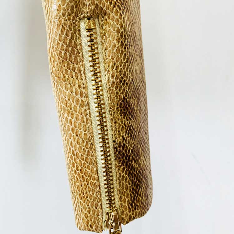 Women's Animal Print Wide-Leg Trousers Suit Leather Pantsuit