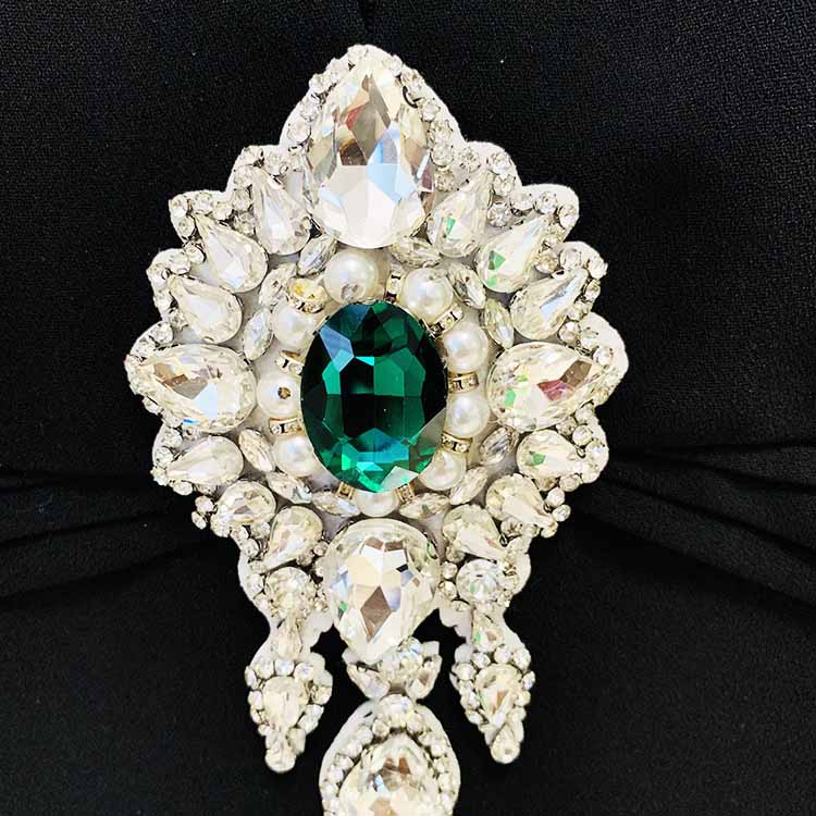 Women's Black Deep-V Studded Sleeveless Jumpsuit