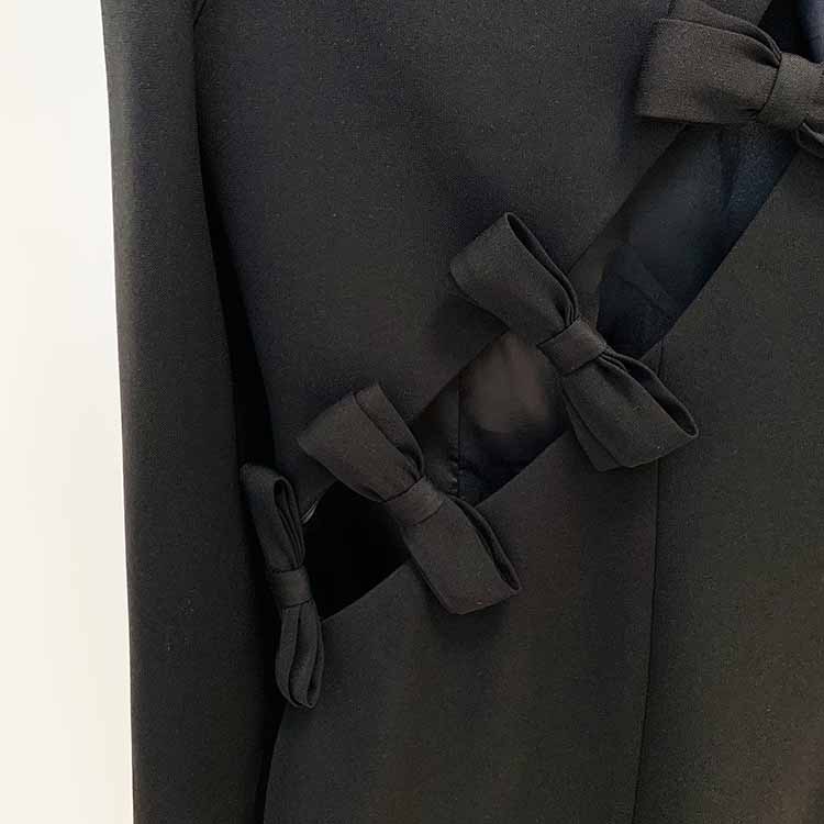 Women Hollow out Bowknot Mini Dress Hot Pink / Black , Formal Dress, Wedding Dress