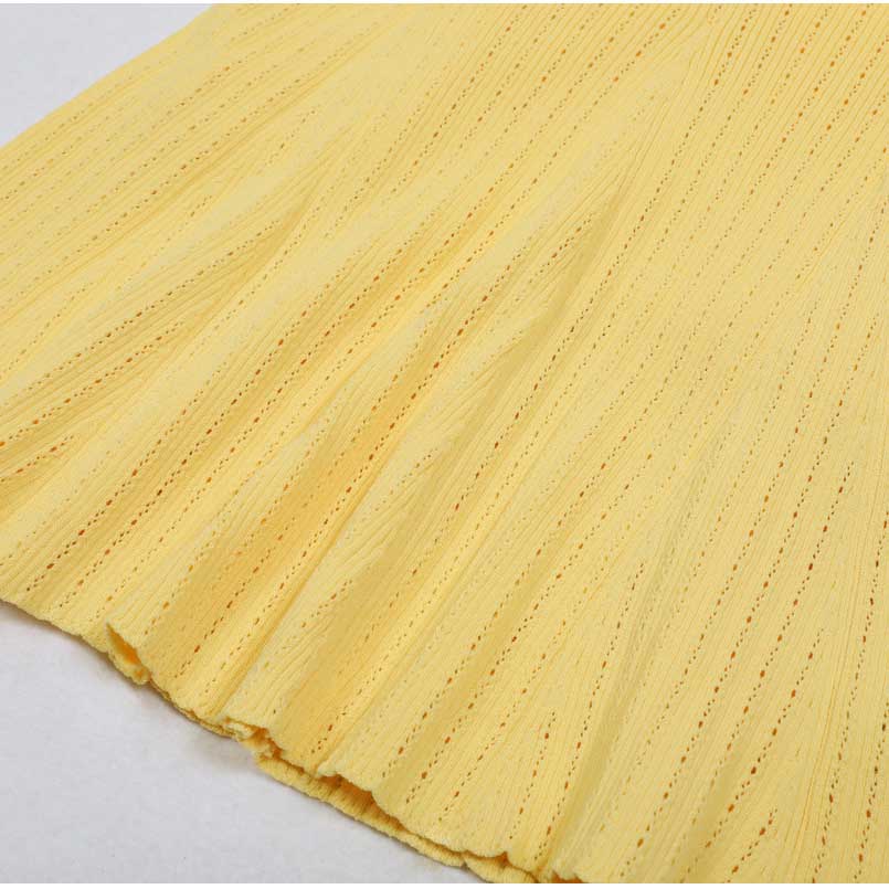 Flared Knit Mini Dress Short Sleeves