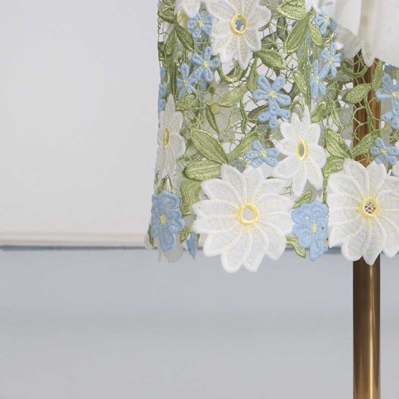 One Shoulder Lace Flora Maxi Dress