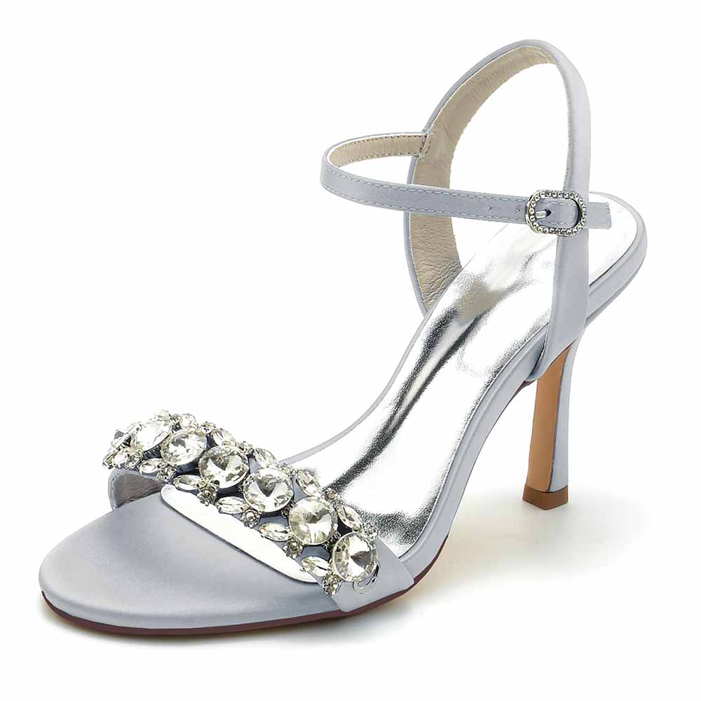 Women's Rhinestones Strappy High Heel Sandals Prom Heels