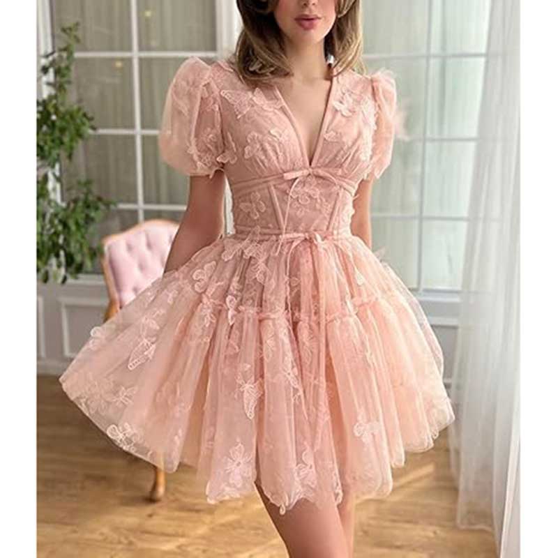 Women Mini Tulle Prom Dress Flower Embroidery Dress Short Formal Homec SD Dresscode & Fashiontrends Women Mini Tulle Prom Dress Flower Embroidery Dress Short Formal Homec SD Dresscode & Fashiontrends