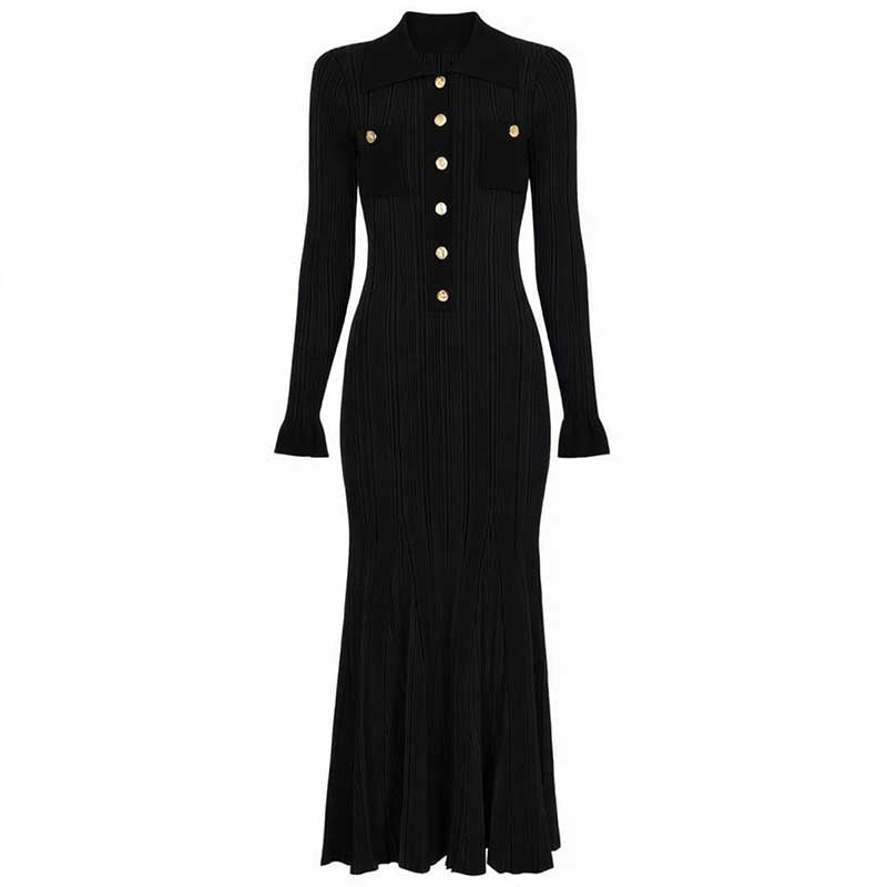 Women's Sweater Dresses Long Sleeve Ribbed knit Dresses