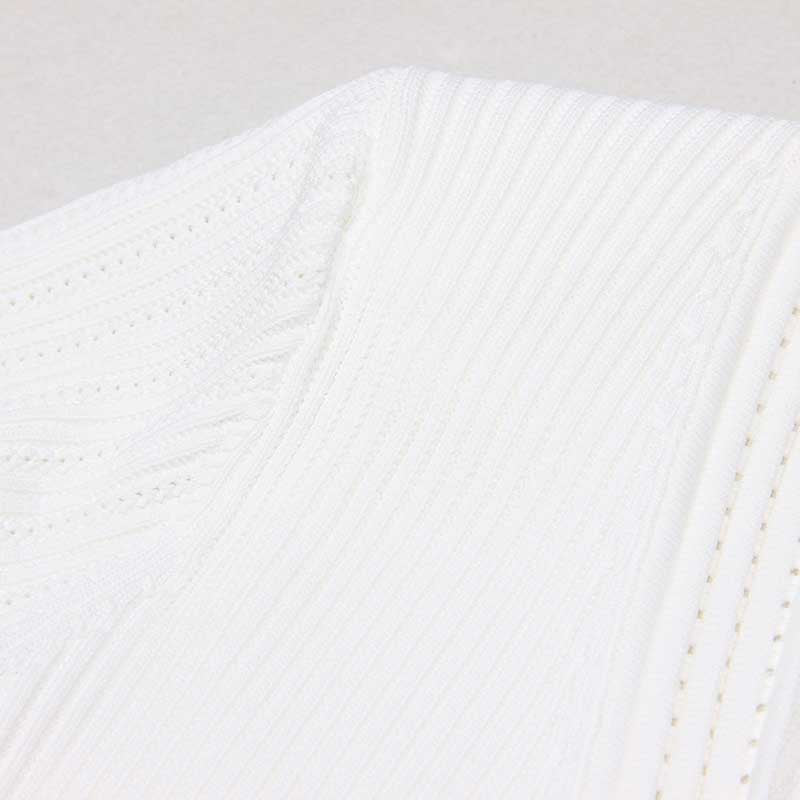 Button-embellished Flared Knit Mini Dress