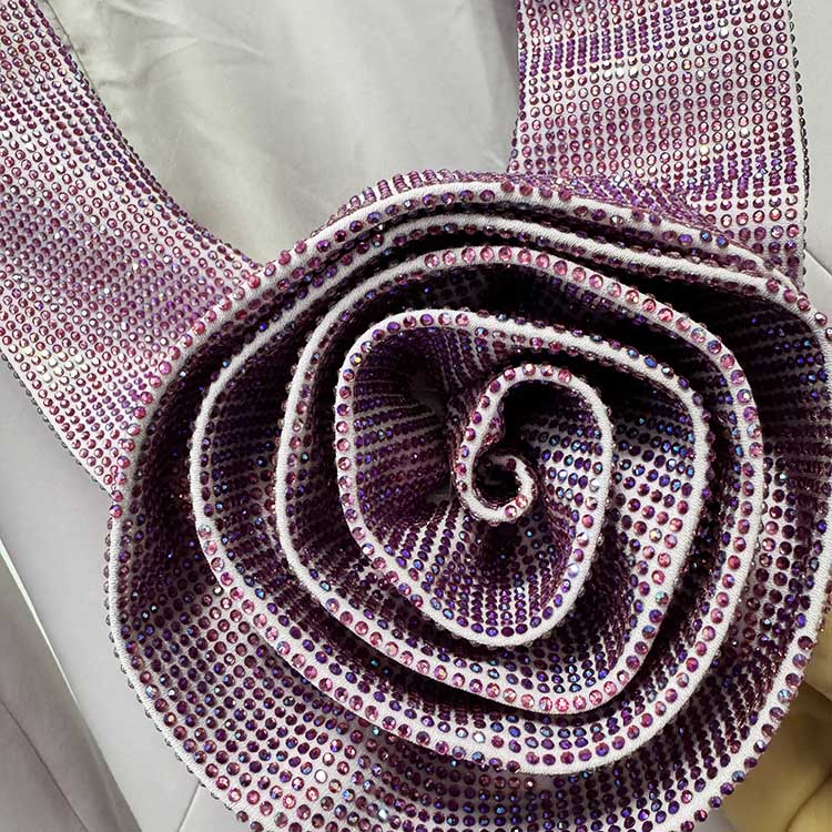 Lavender Backless Sequin-Beaded Evening Gown Long Formal Dress