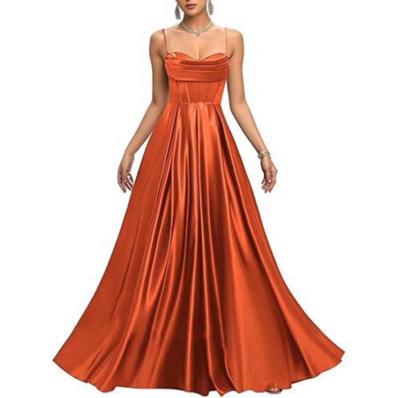 Long A-Line Satin Wedding Ball Dress Custom Made Prom Gown