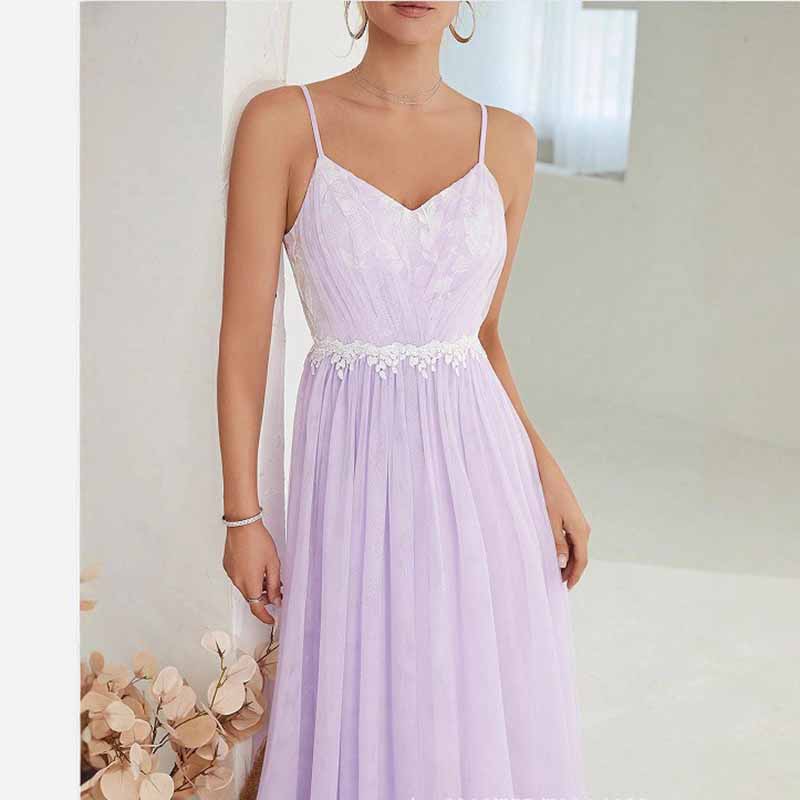 Spaghetti Strap A-Line Maxi Dress – Flowy Sleeveless Dress for Party & Summer Outings