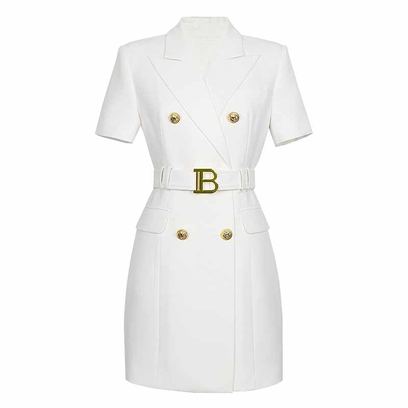 Short Sleeves Double Breasted Gold Button Blazer Dress Women Mini Blaz SD Dresscode & Fashiontrends Short Sleeves Double Breasted Gold Button Blazer Dress Women Mini Blaz SD Dresscode & Fashiontrends