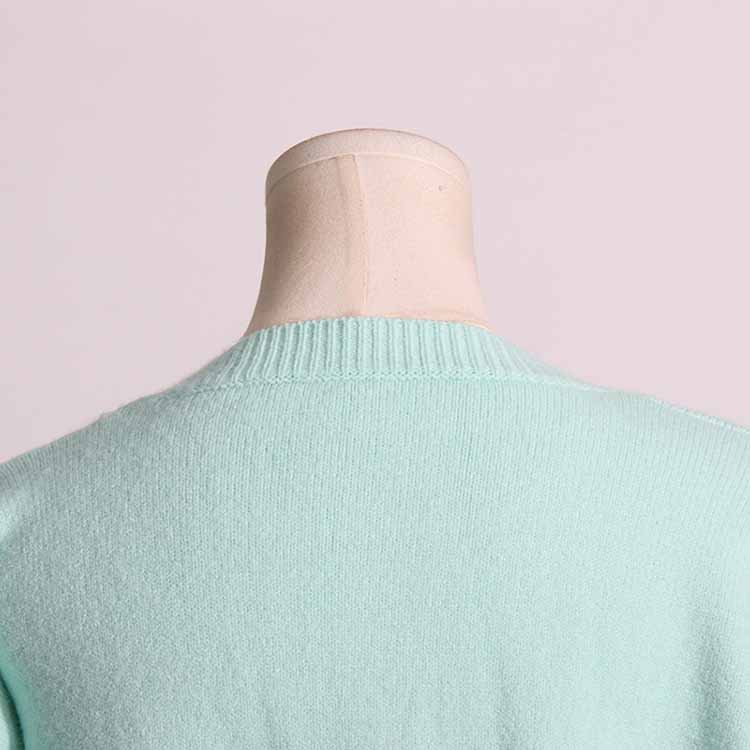 Women's Mint Sweater Loose Trendy Sweater With Lace Sleeves