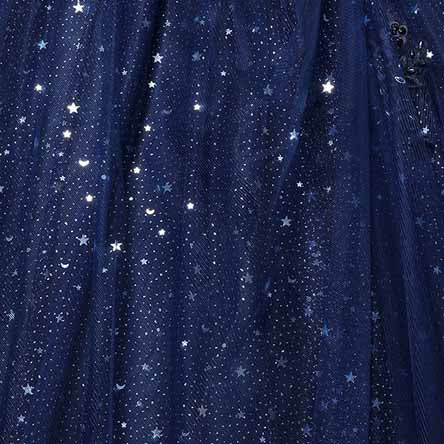 Navy Blue Wedding Dress with Sleeves A-Line Tulle Long Ball Gowns