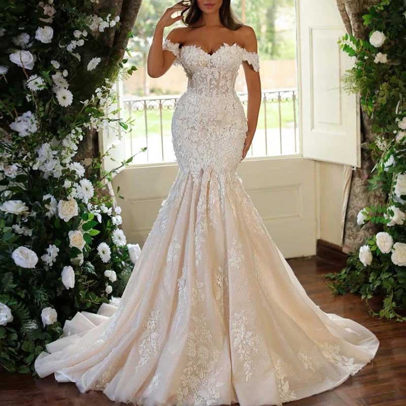 Sweetheart Off The Shoulder Mermaid Wedding Dress – SD Dresscode