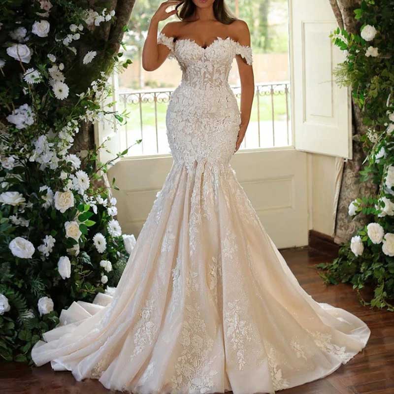 Sweetheart Off The Shoulder Mermaid Wedding Dress