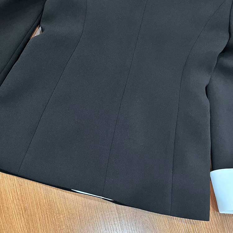 sd-hk One Button White Collar Blazer for Women