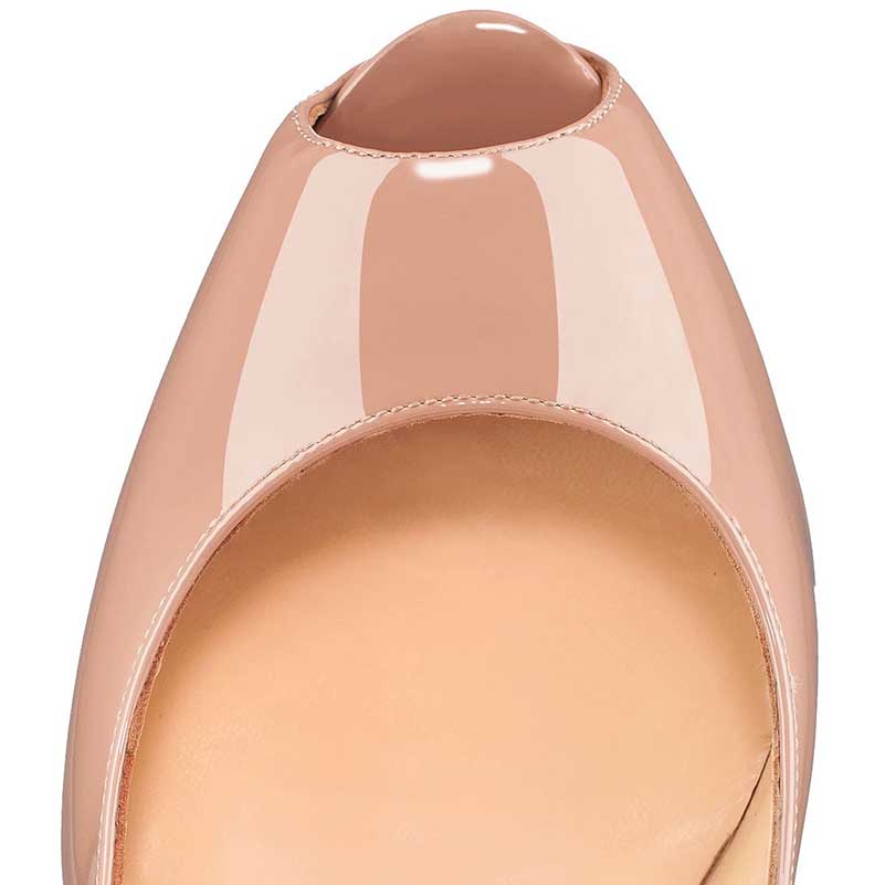 Women's Peep Toe Platform Pumps Heeled Stiletto Slip On Prom Shoes