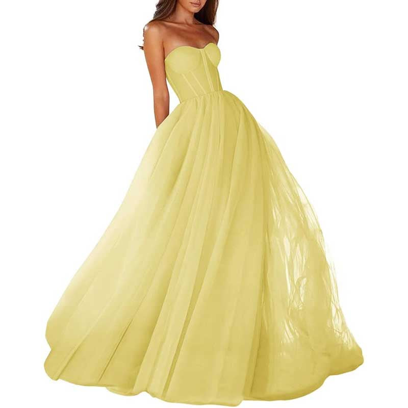 Sweetheart Ball Gown Prom Dress Tulle Long Women Formal Evening Gowns