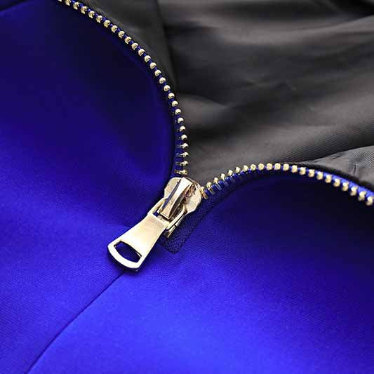 Women's Golden Lion Buttons Royal Blue Skirts Blazer Suit Jacket + High Waist Skirts Belt Suit