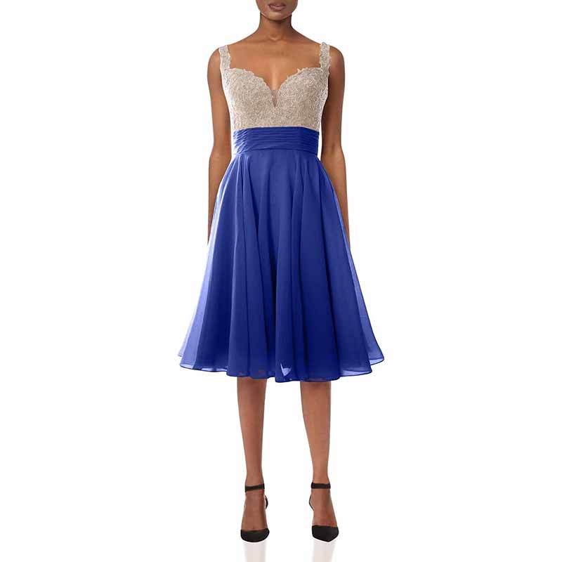 Women Straps Wedding Party Formal Gown Short Lace Prom Homecoming Dress