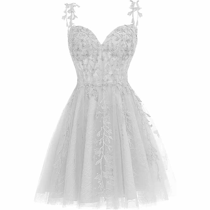 Junior's Spaghetti Straps Lace Homecoming Dress for Teens Tulle Short Prom Dresses