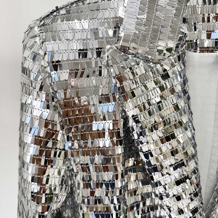 Sequin-Embellished Silver Pantsuit For Women