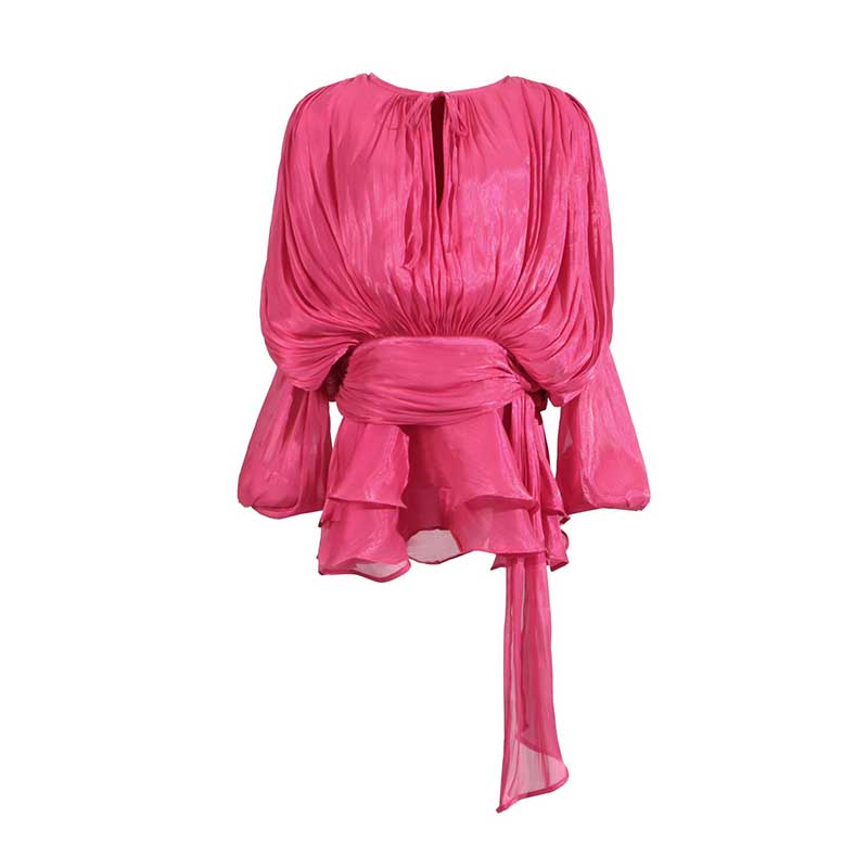 Women's Pleated Ruffle Mini Dress