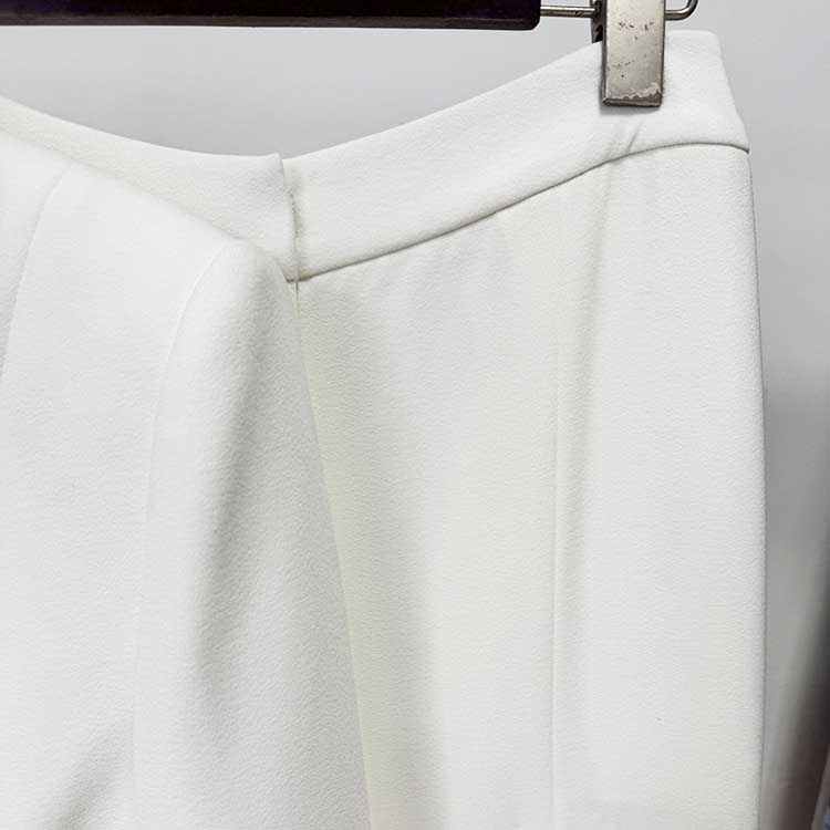 Womens White 2 Pieces Outfit Formal Wide-Legs Pantsuit Wedding Suit