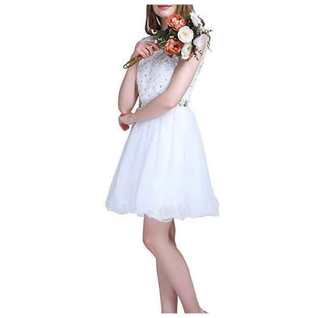 Women's Tulle Short Applique Beading Formal Homecoming Cocktail Party Dress