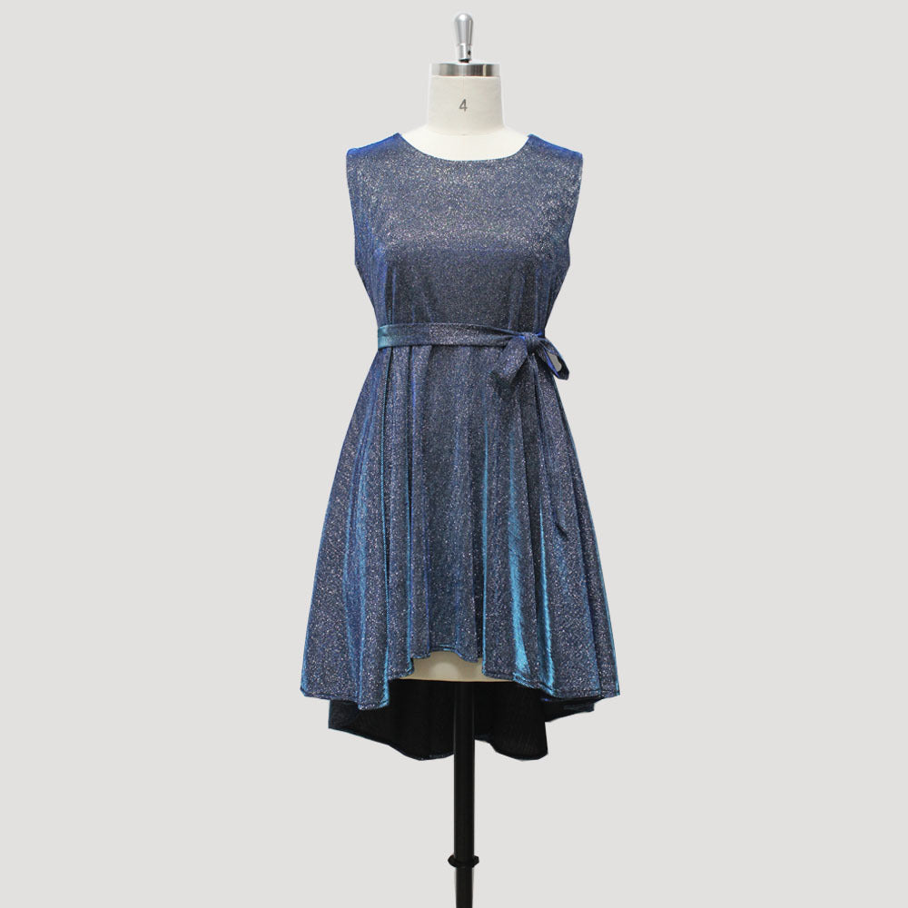 sd-hk Gray Sequin Short Dress Lace Up Sleeveless Bridesmaid Dress