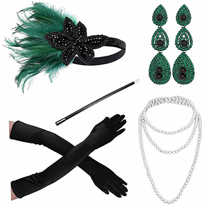 1920s Flapper Accessories Gatsby Costume Accessories Set 20s