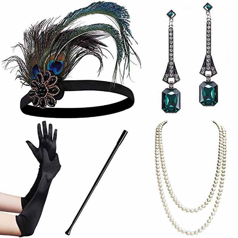 1920s Flapper Accessories Gatsby Costume Accessories Set 20s