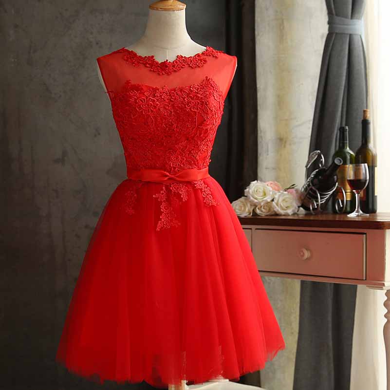 Women's A-Line Lace Homecoming Dresses Short Prom Cocktail Dresses for Teens
