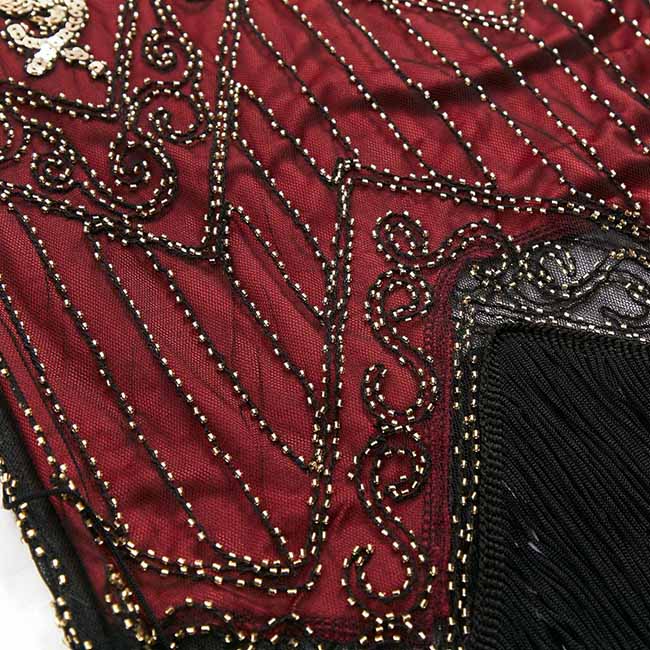 Women's 1920s Dress Sequin Art Deco Flapper Dress with Sleeve