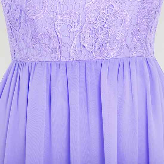 Women's Lace Chiffon Bridesmaid Dress Sleeveless Formal Wedding Party Dress