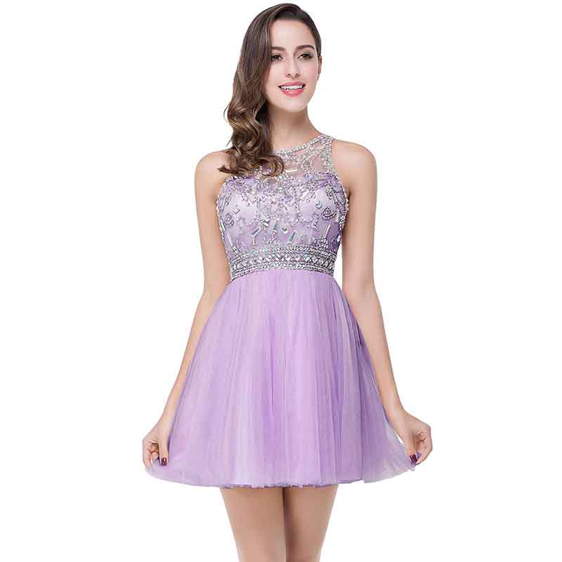 Women's A Line Tulle Juniors Short Prom Party Dress Cocktail Party Gown