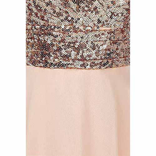 Womens Sequin Top Bridesmaid Dress Cocktail Party Swing Dresses